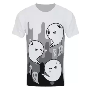 Grindstore Mens Happy Spooks T-Shirt (XXL) (White/Black/Grey)