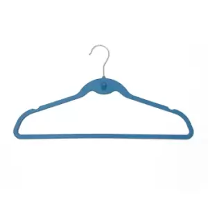 JVL Teal Plastic Space Saving Coat Hangers - Pack of 100