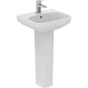 Ideal Standard i. life Basin and Pedestal 50cm 1 Tap Hole in White Ceramic