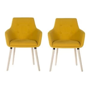 Teknik 4 Legged Soft Padded Office Chair 2 Pack - Yellow