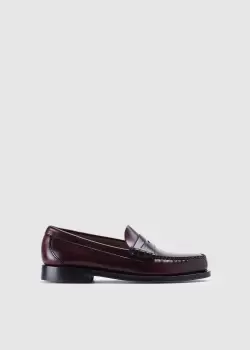 G.H.Bass Mens Weejun Heritage Larson Moc Penny Loafers In Wine