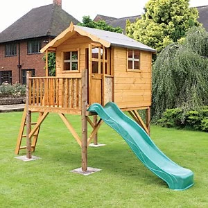 Mercia 12 x 5ft Wooden Poppy Playhouse including Tower & Slide