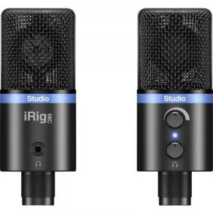 IK Multimedia IRIG MIC STUDIO BLACK USB studio microphone Corded incl. clip, Stand, Steel enclosure