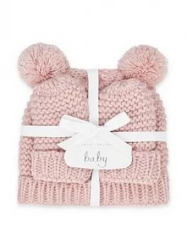 Katie Loxton Baby Hat And Mittens Set Pink 0-6 Months