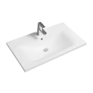 Limoge Thin-edge Ceramic 81Cm Inset Basin With Dipped Bowl