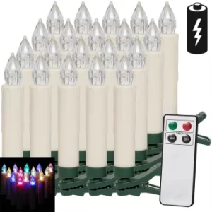 LED Christmas Tree Candles 20Pcs Multicoloured incl. Batteries