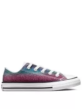Converse Chuck Taylor All Star Childrens Glitter Drip Trainers - Pink/White, Size 2