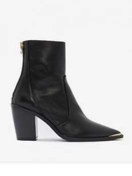 Mint Velvet Amy Leather Ankle Boots - Black