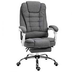 Vinsetto Office Chair Grey, White Steel, Linen, Sponge, Nylon, PU 921-223V70