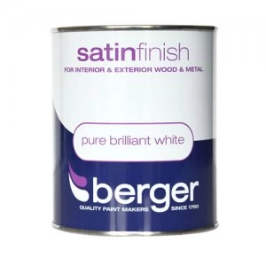 Berger Satin Paint - Brilliant White - 750ml