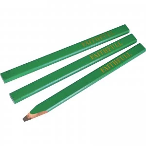 Faithfull Hard Carpenters Pencils Green Pack of 3