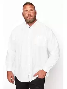 BadRhino Essential Long Sleeve Oxford Shirt - White, Size 3XL, Men