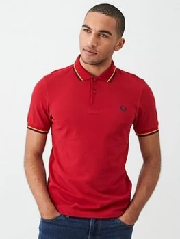 Fred Perry Twin Tipped Polo Shirt - Red, Size S, Men