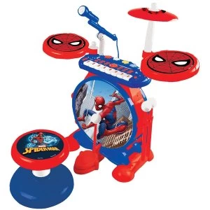 Lexibook K610SP Spider-Man Electronic Luminous Drums Set with Seat