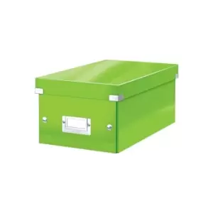 Leitz WOW Click & Store DVD Storage Box. With label holder. Green.