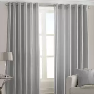 Riva Home Fiji Semi-Sheer Ringtop Eyelet Curtains (Pair) Polyester Steel (229X183Cm)