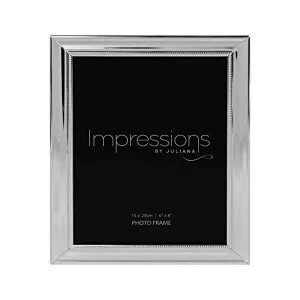 6" x 8" - IMPRESSIONS? Silver Plated Frame with Beaded Edge