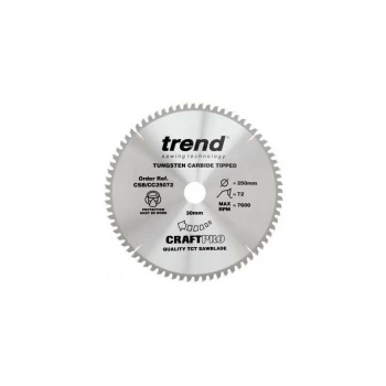 Trend - CSB/CC25072 TCT Craft Saw Blade Crosscut 250mm x 72T x 30mm