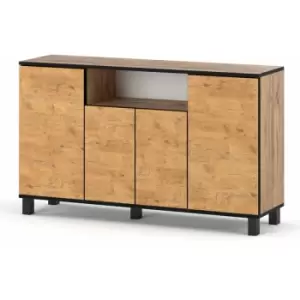 Best4D Cabinet Storage Dresser 140x80x35cm with Oak Lancelot Front - Body Colour Oak Votan