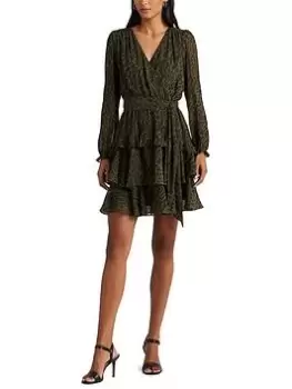 Lauren by Ralph Lauren Zaristo Long Sleeve Day Dress - Green, Size 4, Women