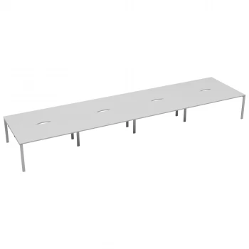 CB 8 Person Bench 1600 x 800 - White Top and White Legs