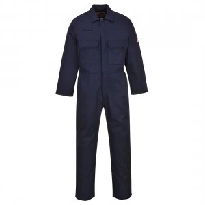 Biz Weld Mens Flame Resistant Overall Navy Blue Large 34"