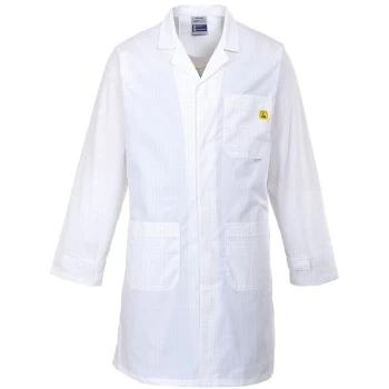 AS10WHRS - sz S Anti-Static ESD Coat - White - Portwest