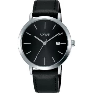 Lorus RH935JX9 Mens Dress Watch with Sunray Black Dial & Silver Baton Hour Markers
