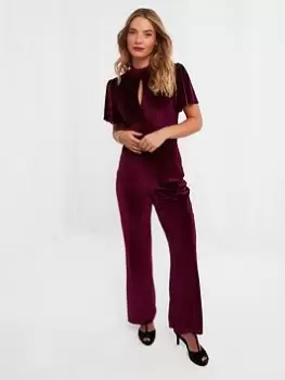 Joe Browns Velour High Neck Jumpsuit -red, Red, Size 12, Women