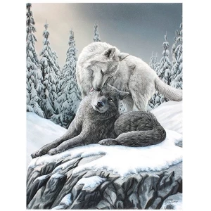 Small Snow Kisses Canvas by Lisa Parker