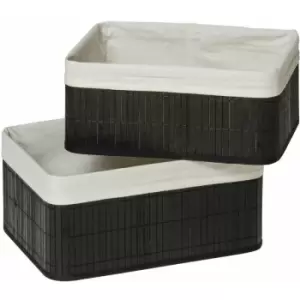 Premier Housewares - Kankyo Black Bamboo Storage Boxes - Set of 2