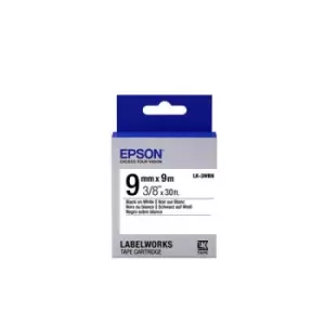 Epson LK-3WBN Black on White Labelling Tape 9mm x 9m