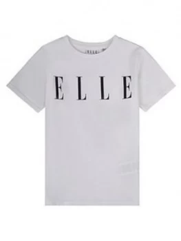 Elle Girls Logo T-Shirt - White, Size Age: 15-16 Years, Women
