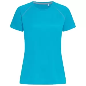 Stedman Womens Active Raglan T-Shirt (S) (Hawaii Blue)