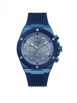 Guess Guess Poseidon Sky Blue Mens Silicone Strap Watch