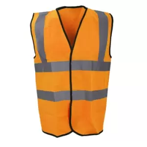 Warrior Mens High Visibility Safety Waistcoat / Vest (M) (Fluorescent Orange)