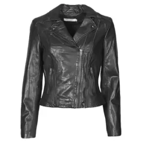 Naf Naf CAMILLA womens Leather jacket in Black - Sizes UK 6,UK 8,UK 10,UK 12,UK 14