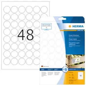 HERMA Labels A4 Ø 30 mm round white extra strong adhesion paper...