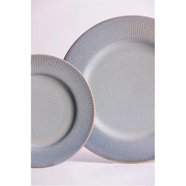 Mason Cash Reactive Linear Grey Dinner Plates x4 Plates 27cm Grey 80368702001