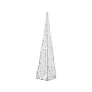 Kaemingk Christmas LED Acrylic Pyramid (UK Plug) (One Size) (White)