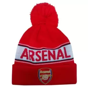 Arsenal FC Adults Unisex Text Cuff Knitted Beanie (One Size) (Red)