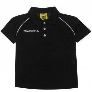 Diadora Madrid Polo Shirt Junior Boys - Black