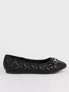 Dorothy Perkins Quilted Ballet Flats - Black, Size 7, Women
