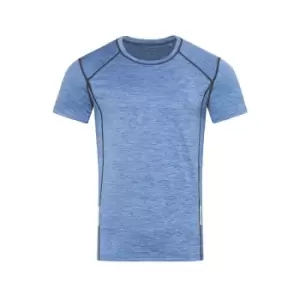 Stedman Mens Sports Reflective Recycled T-Shirt (S) (Blue Heather)