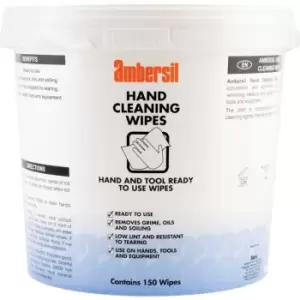 Ambersil Hand Cleaning Wipes (150-Tub)