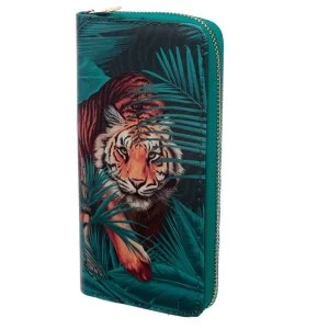 Spots and Stripes Big Cat Zip Around Large Wallet Purse