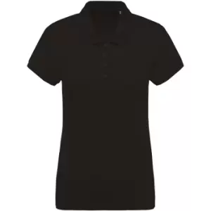 Kariban Womens/Ladies Organic Pique Polo Shirt (XL) (Black)