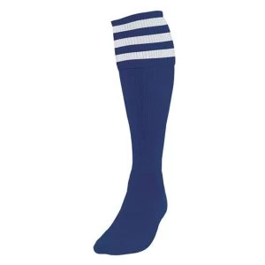 Precision 3 Stripe Football Socks Navy/White - UK Size 3-6