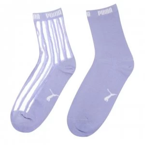 Puma 2 Pairs Sheer Striped Ankle Socks - Lilac