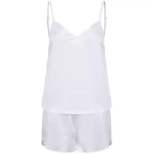 Towel City Ladies/Womens Satin Cami Short PJs (XL/XXL) (White)